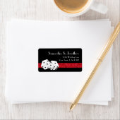 ラスベガスサイコロテーマルビーレッド&ブラックフェイクグリッター ラベル (インサイチュ)