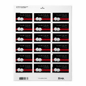 ラスベガスサイコロテーマルビーレッド&ブラックフェイクグリッター ラベル (フルシート)