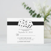 ラスベガスサイコロテーマRSVPホワイトアンドブラック 出欠カード (スタンド正面)