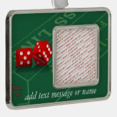 ラスベガスサイコロ付きクラップステーブル シルバープレートフレームオーナメント (右)