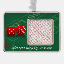 ラスベガスサイコロ付きクラップステーブル シルバープレートフレームオーナメント