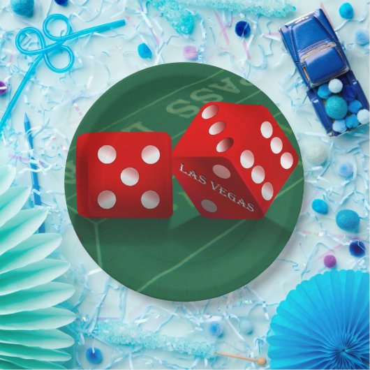 ラスベガスサイコロ付きクラップステーブル ペーパープレート (パーティー)