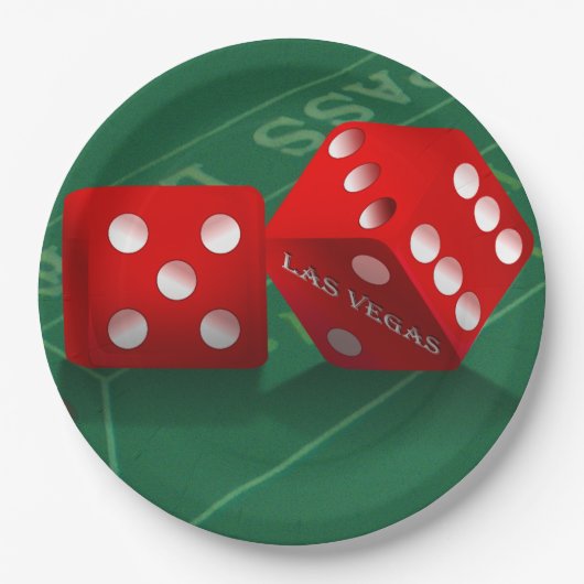 ラスベガスサイコロ付きクラップステーブル ペーパープレート (正面)