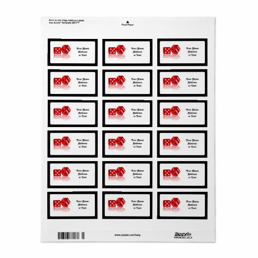 ラスベガスサイコロ ラベル (フルシート)