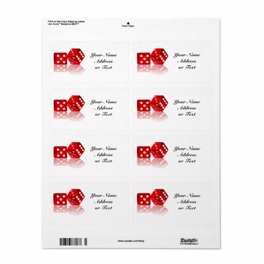 ラスベガスサイコロ ラベル (フルシート)