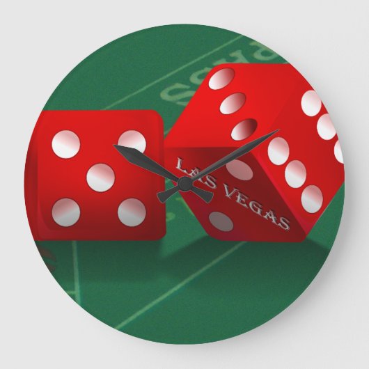 ラスベガスサイコロ ラージ壁時計 (正面)