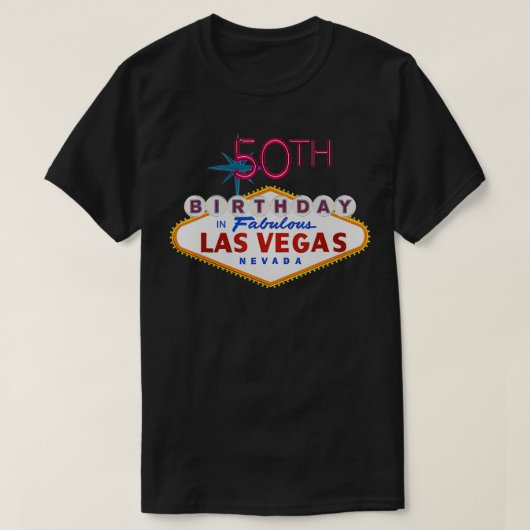 ラスベガスサインの50誕生日 Tシャツ (デザイン正面)