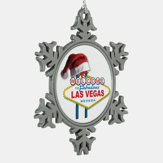 ラスベガスサインへようこそ スノーフレークピューターオーナメント (左)