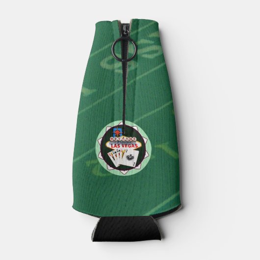 ラスベガスサインアンドツーキングストランプのポーカーチップ ボトルクーラー (裏面)