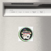 ラスベガスサインアンドツーキングストランプのポーカーチップ マグネット (インサイチュ (食洗機))