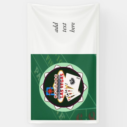 ラスベガスサインアンドツーキングストランプのポーカーチップ 横断幕 (縦)
