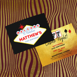 ラスベガスサインカジノナイトパーティー 招待状