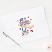 ラスベガスサインネバダベイケーショングループマッチング ラウンドシール (封筒)