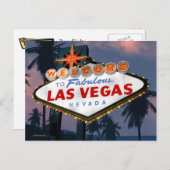 ラスベガスサインレトロネオンサイン葉書へようこそ ポストカード (正面/裏面)