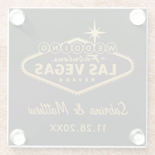 ラスベガスサイン結婚ズギフトアイディア | U PICK COLOR ガラスコースター (裏面)