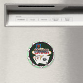ラスベガスサイン&カードトランプのポーカーチップ マグネット (インサイチュ (食洗機))