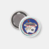 ラスベガスサイン&カードトランプのポーカーチップ マグネット (正面/裏面)