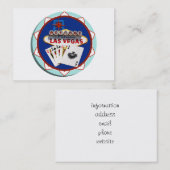 ラスベガスサイン&カードトランプのポーカーチップ 名刺 (正面/裏面)