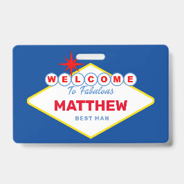 ラスベガスサインVIPパスバチュラーパーティ招待状 バッジ