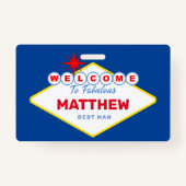 ラスベガスサインVIPパスバチュラーパーティ招待状 バッジ (正面)