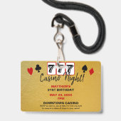 ラスベガスサインVIP誕生日パーティーの招待状を渡す バッジ (裏面（ネックストラップ付）)