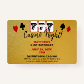 ラスベガスサインVIP誕生日パーティーの招待状を渡す バッジ (裏面)