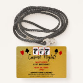 ラスベガスサインVIP誕生日パーティーの招待状を渡す バッジ (裏面ランヤード)