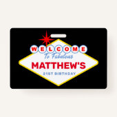 ラスベガスサインVIP誕生日パーティーの招待状を渡す バッジ (正面)