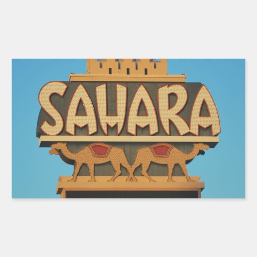 ラスベガスサハラカジノランドマークアーキテクチャ 長方形シール (正面)