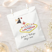 ラスベガスサンキュー結婚式の引き出物抱き枕 フェイバーバッグ (クリップ留めされた状態)