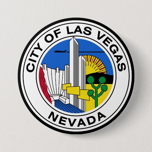 ラスベガスシティシール(ネバダ) 缶バッジ (正面)