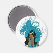 ラスベガスショーのカーニバル衣装のためのイラストレーション マグネット (正面/裏面)