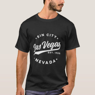 ラスベガスシンシティネバダホワイト文字 Tシャツ