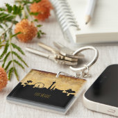 ラスベガススカイラインのヴィンテージグランジスタイル キーホルダー (正面右)