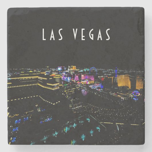 ラスベガススカイラインの夜 ストーンコースター (正面)