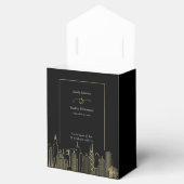 ラスベガススカイラインブラック金ゴールドエレガントウェディング フェイバーボックス (オープン)