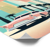 ラスベガススカイラインミニマルヴィンテージアートポスター ポスター (角)