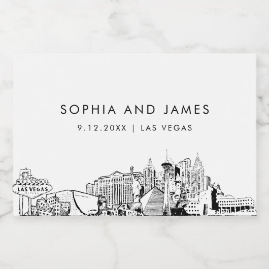 ラスベガススカイラインミニ スパークリングワインラベル (シングルラベル)