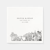 ラスベガススカイライン結婚ズ紙カクテルナプキン スタンダードカクテルナプキン (正面)