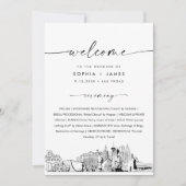 ラスベガススカイライン結婚式 プログラム5x7カード 招待状 (正面)