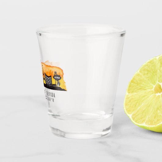 ラスベガススカイライン緯度と経度 ショットグラス (右)