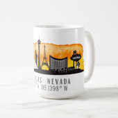 ラスベガススカイライン緯度 コーヒーマグカップ (正面右)