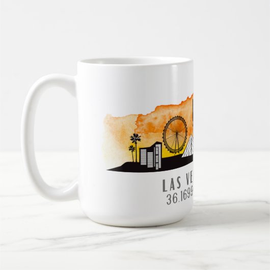 ラスベガススカイライン緯度 コーヒーマグカップ (左)