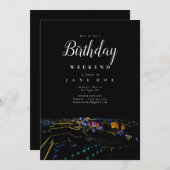 ラスベガススカイライン誕生日ウィークエンド招待状 招待状 (正面/裏面)