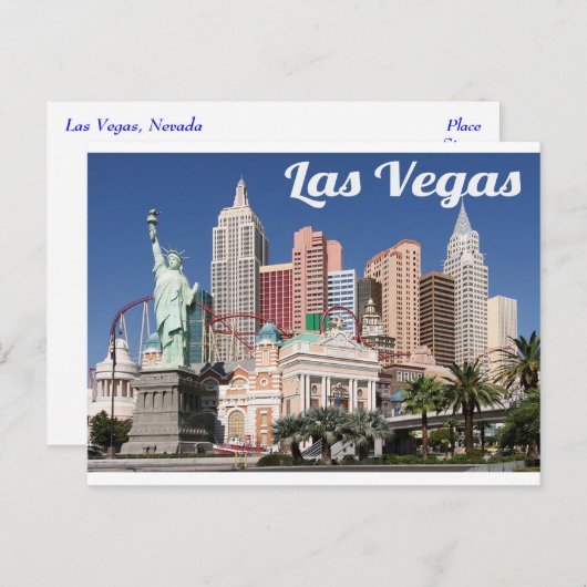 ラスベガススカイライン,ネバダカジノはがき ポストカード (正面/裏面)