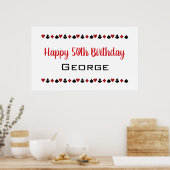 ラスベガススタイルカジノカードスーツ誕生日 ポスター (キッチン)