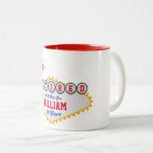 ラスベガススタイルサインパーソナライ退職したズ ツートーンマグカップ (正面右)