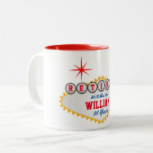 ラスベガススタイルサインパーソナライ退職したズ ツートーンマグカップ (正面左)