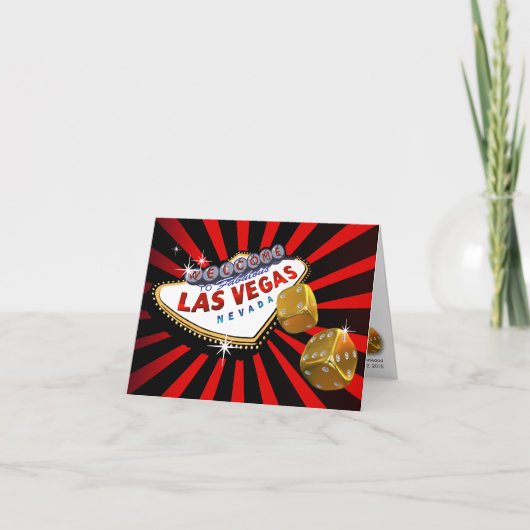 ラスベガススターバストウェディングレセプションレッドブラック 招待状 (正面)