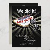 ラスベガススターバストウエディングレセプションシルバーブラック 招待状 (正面/裏面)